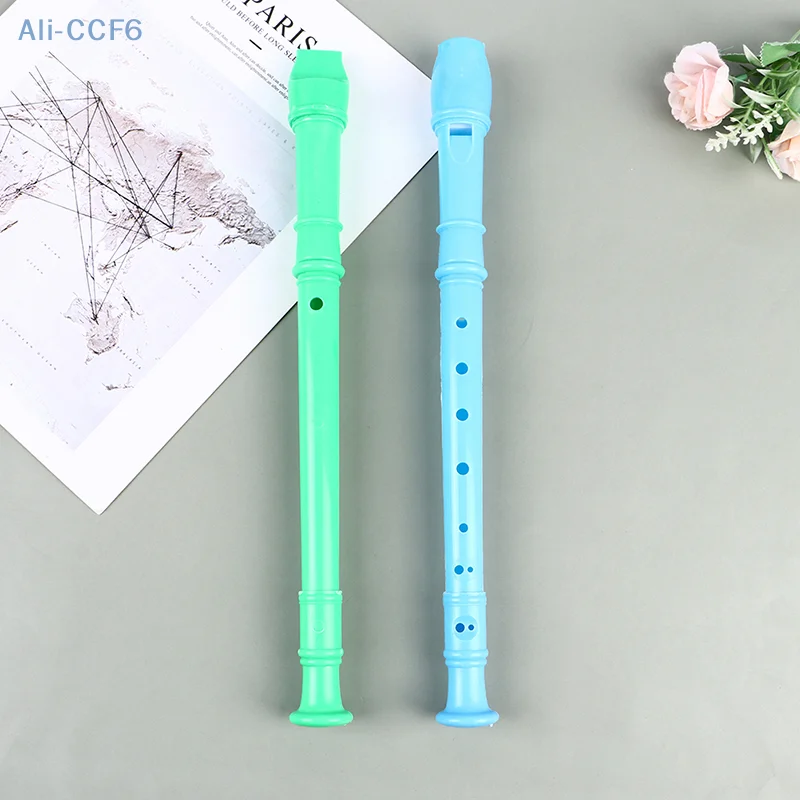 1Pc 8 Holes Plastic Flute Recorder or 10 Holes Wooden Flute Recorder Long Woodwind Instrument Colorful Instruments Gift