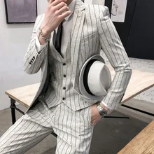 

Men Blazer Suit Male Handsome Trend Korea Casual Man Groom Wedding Blazer Men Blazer Suit