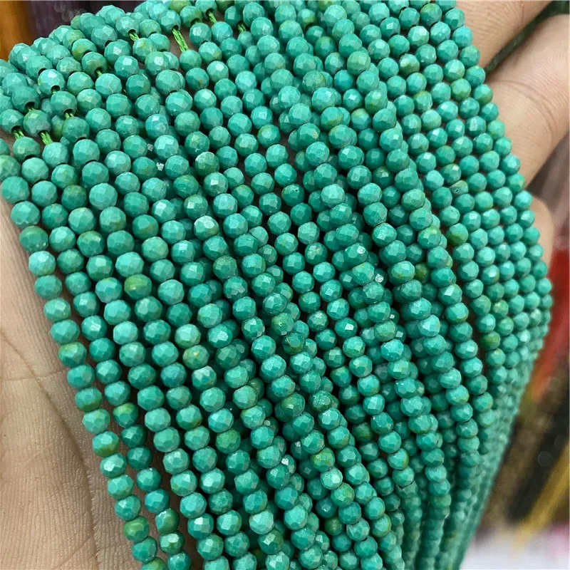 Small Green Natural Stone Faceted Beads