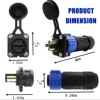 Trolling Motor Plug Receptacle Set,12V 24V 36V 48V Trolling Motor Plug,Waterproof Marine Boat DC Power Connector 4