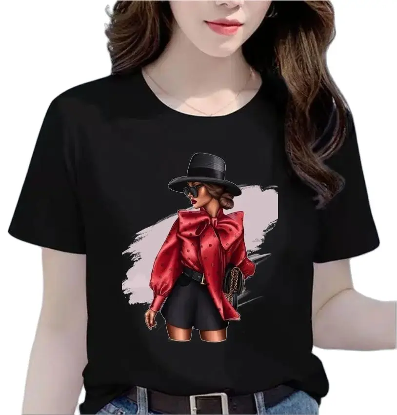 

Fashion City Girl Cute T-shirt Base Shirt Oversized T Shirt Aesthetic Clothes Harajuku Vintage Tops Tee Goth Women Clothing