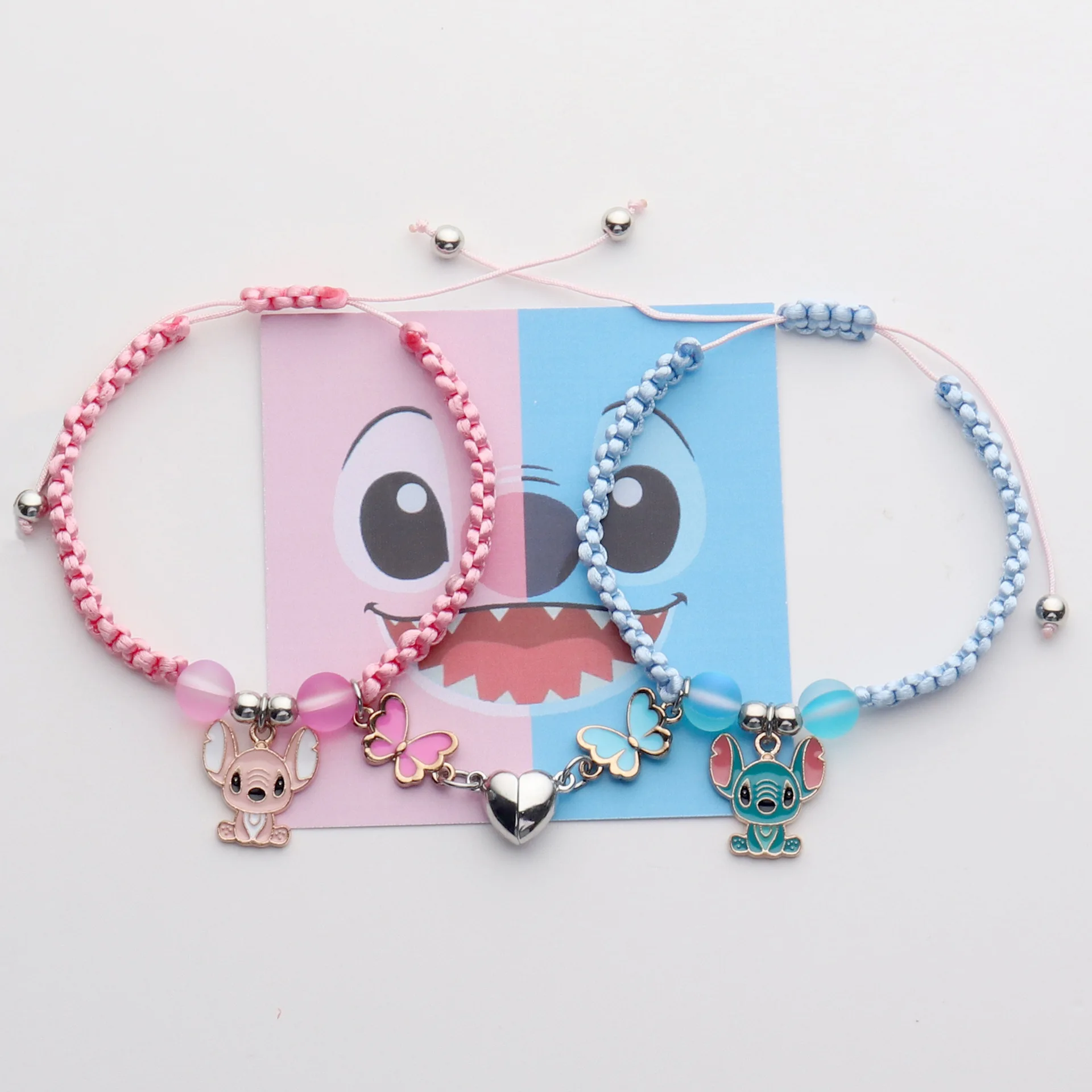 

Stitch Disney Anime Lilo & Stitch Bracelet Knit Love Magnet Rope Chain Wristband Cartoon Couple Boy Girls Kid Birthday Gift Toy