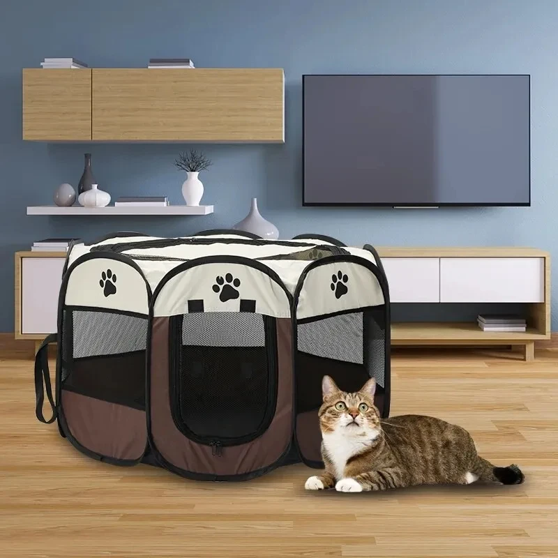 

Foldable Portable Pet Tent Kennel Octagonal Fence Puppy Shelter Easy To Use Outdoor Easy Operation Large Dog Cages Cat Fences
