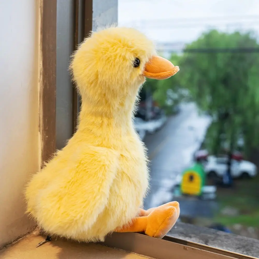 Simulation Yellow Duck Lifelike Goose Stuffed Animals Long Hair Duck Plushies Sleeping Cartoon Duck Stuffed Doll Toys