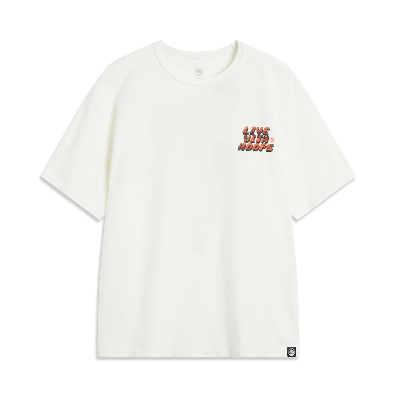 Li-Ning Men BADFIVE Basketball T-Shirt Cotton Loose Fit Street Style LiNing Fashionable Casual Short Sleeve Tee Tops AHSV023