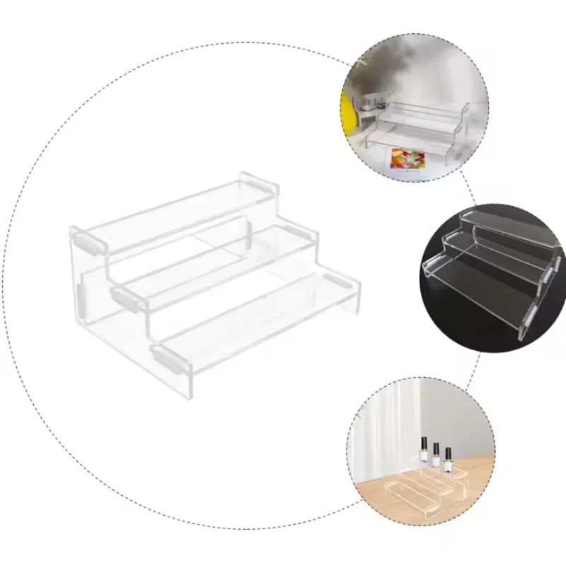 3-Tier Acrylic Display Stand Transparent Ladder Riser for Cupcake ...
