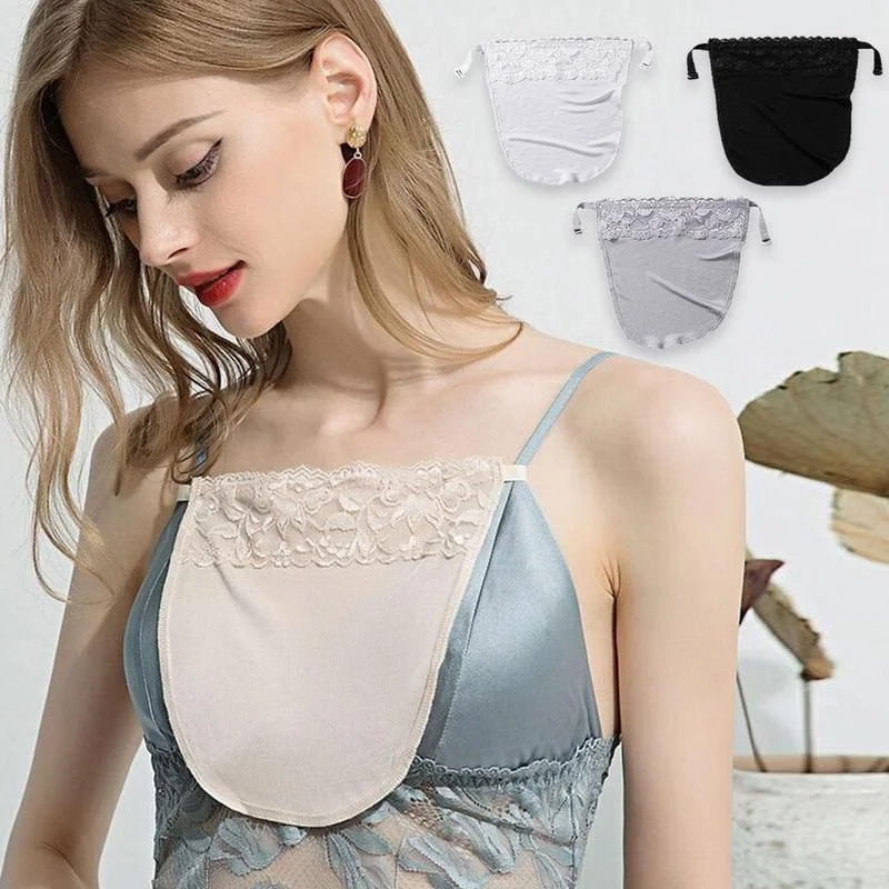 Camisole Women Lace Silk Cleavage Cover Up Color Breathable Invisible Easy Clip-on Mock Bras Wrapped Chest Bandeau