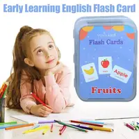 Learning Flashcards ABC Numbers Fruit Animal Body Educational Toys Classroom Aids Montessori Autism English Words Card for Kids 2