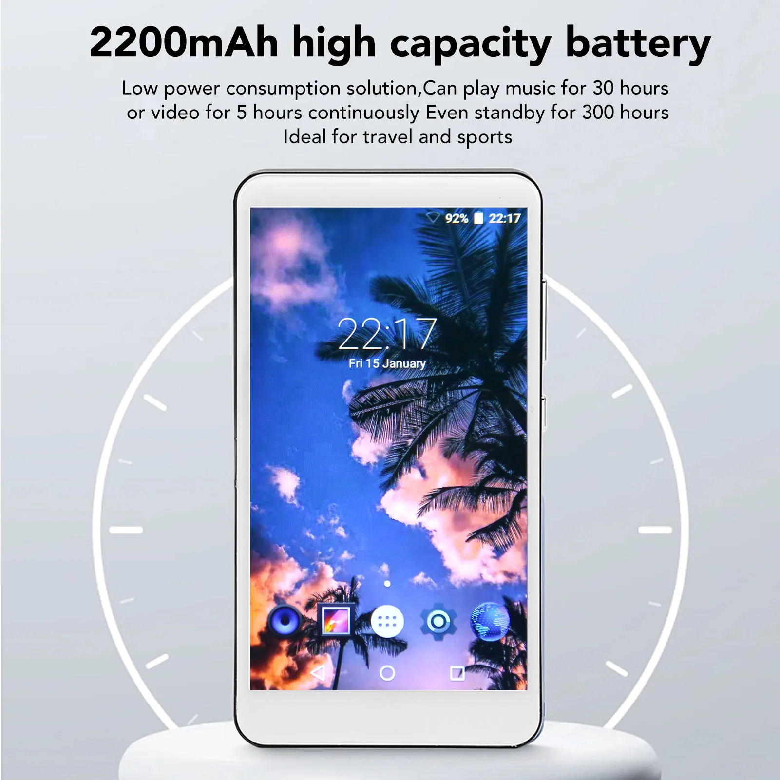 MP4 Player 5 Inch HD Touch Screen HiFi Noise Reduction Portable WiFi Music Player With Camera