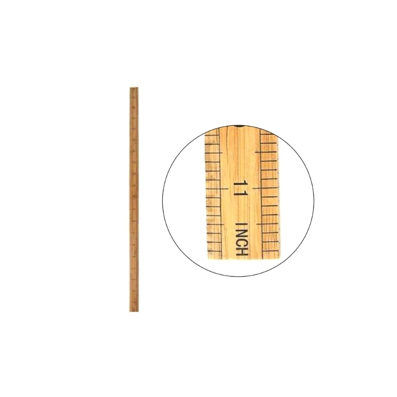 DXAB 12 אינץ', סרגל עץ 24 אינץ' סרגל מדידה מעץ