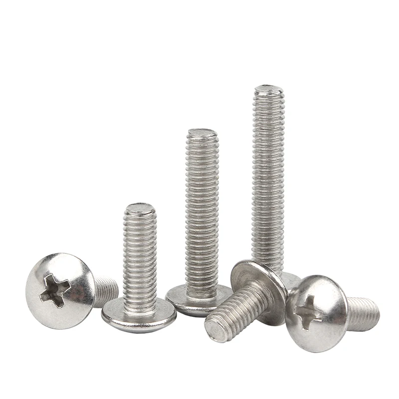 (A2-70) 304 Stainless Steel Phillips Braguero Flat Head Large Round Cross Bolt M2 M2.5 M3 M4 M5 M6 M8 length 3~ 80mm