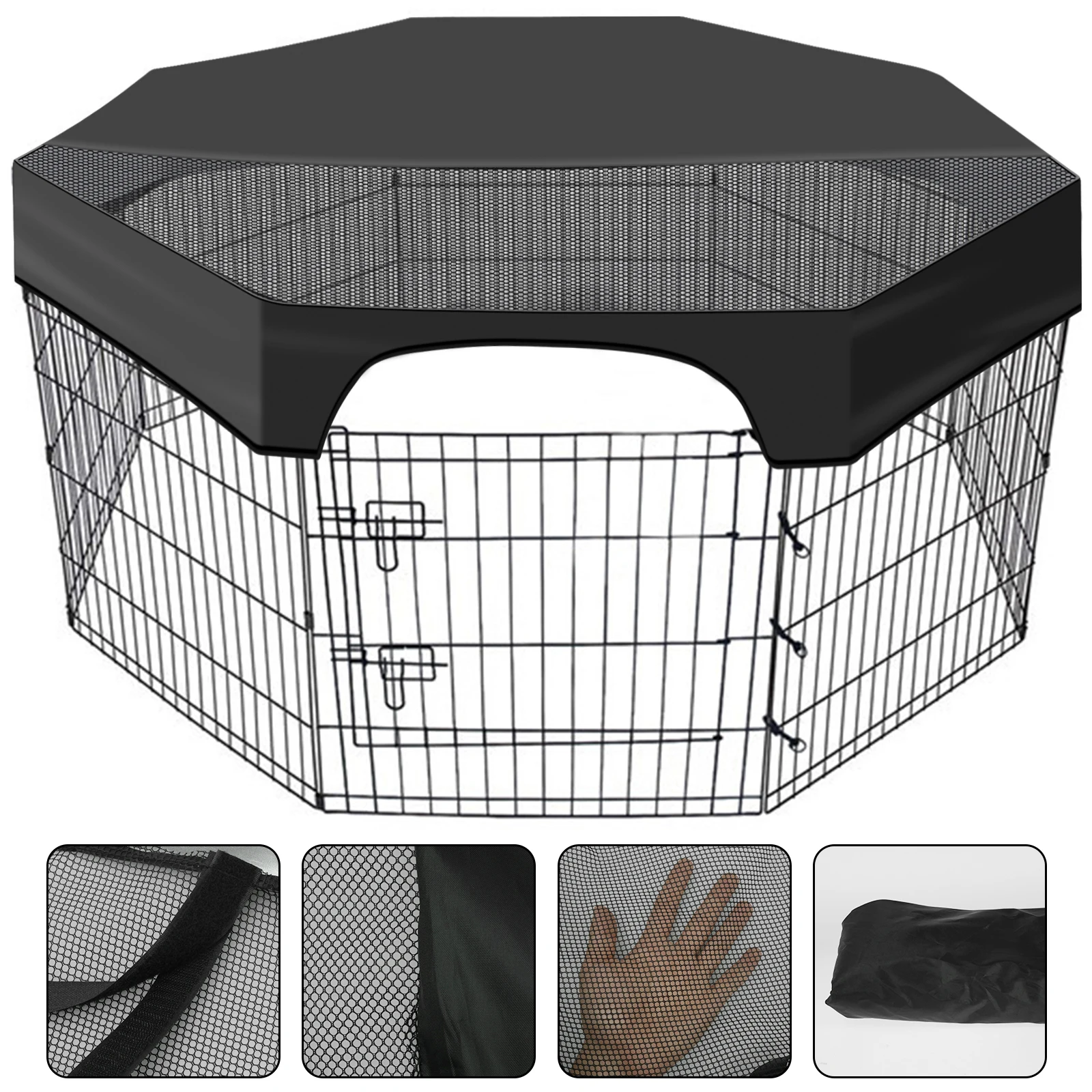 Dog Cage Top Cover 24 Inch Heavy Duty Dog Cage Protective Cover Waterproof Sunproof Pet Kennel Top Breathable Mesh