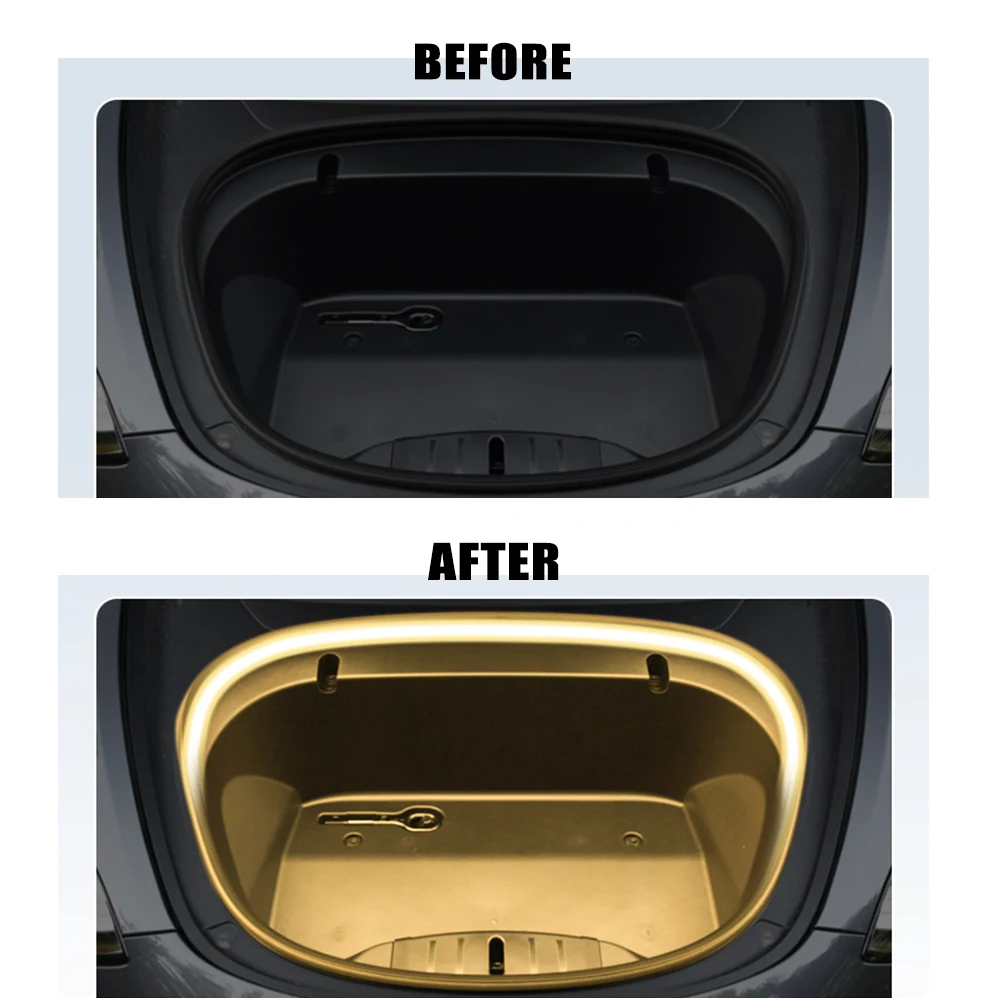 Illuminated Front Trunk Atmosphere Light Strip - Waterproof, Flexible, Easy Install