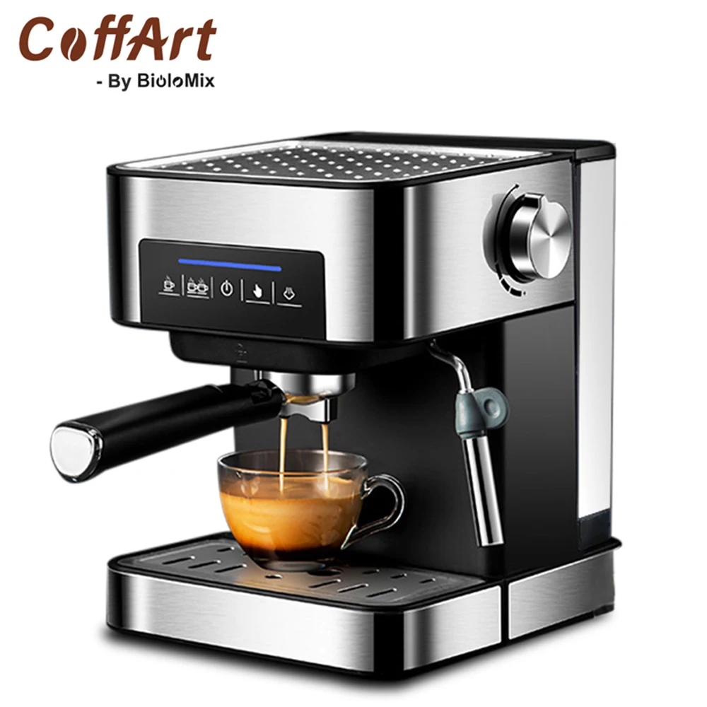 Coffart By BioloMix 20 Bar Italian Type Espresso Coffee Maker Machine with Milk Frother Wand for Espresso, Cappuccino and Mocha