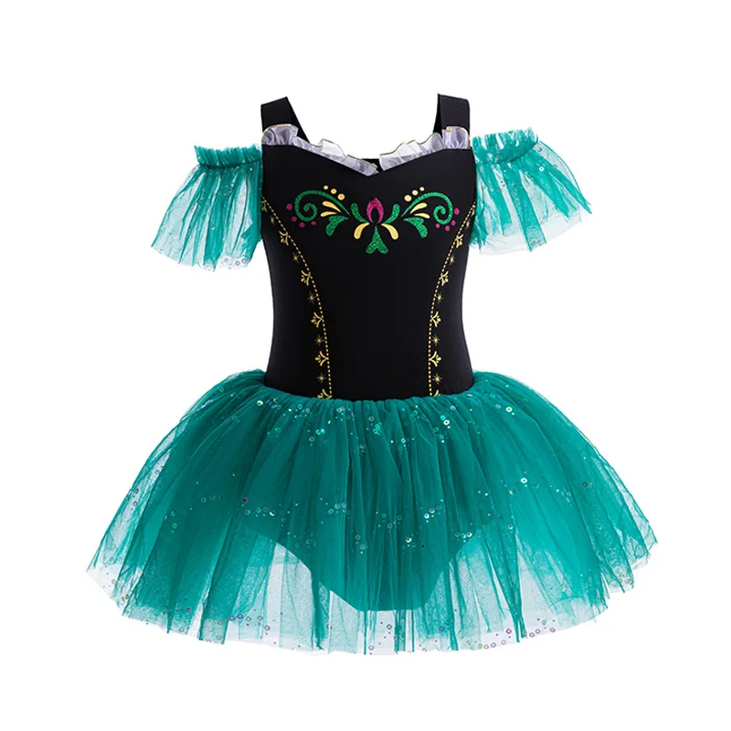 Ballet Dress Girls Dance Costumes Tutu Skirt Little Girls Sweet Princess Anna Costume Kids Ballet Practice Puffy Tulle Tutu Dress