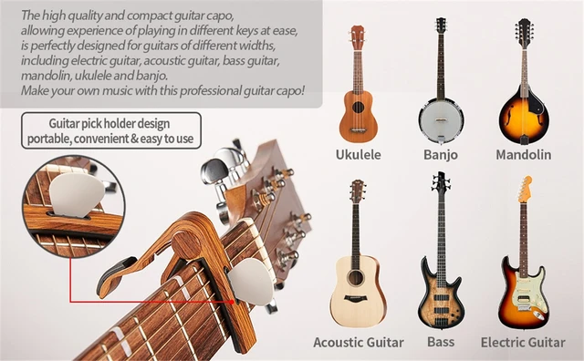 Accessoire Guitare électrique Capo Guitare Requin - Capodastre Universel Zinc - Pour Guitare Folk, électrique, Ukulélé - Accessoire Musique (Noir) Capo Requin MINGZE