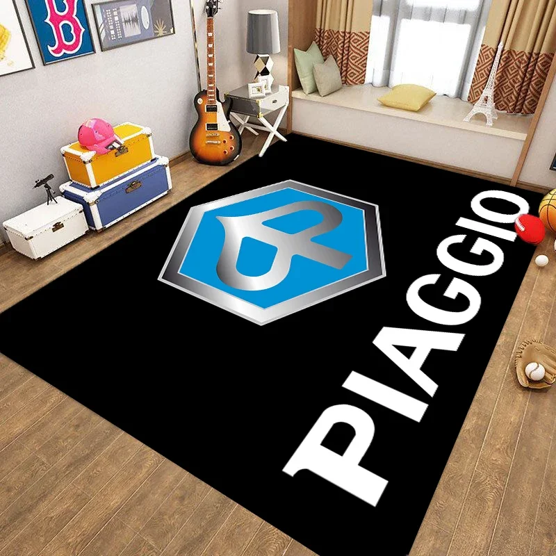 

3D print motorcycle Area Carpet p-piaggio logo Large Rug for Living Room Bedroom Sofa Decoration Doormat Kids non-slip Floor Mat