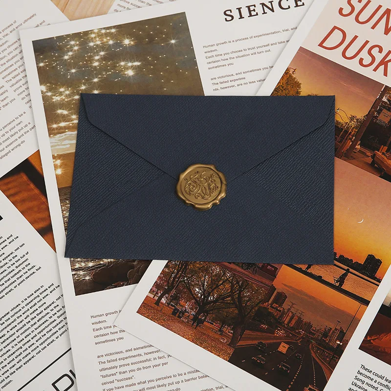 10pcs Woven Linen Colored Triangular Special Paper Retro Style Envelope Kraft Paper Mailing