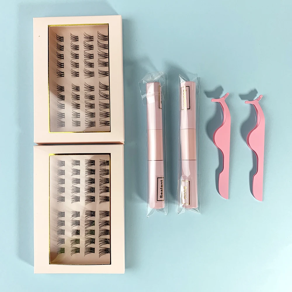 

Набор для наращивания ресниц своими руками в домашних условиях, набор для наращивания ресниц индивидуальные искусственные кластеры ресниц D Curl Wispy Комплект ресниц Eyelash