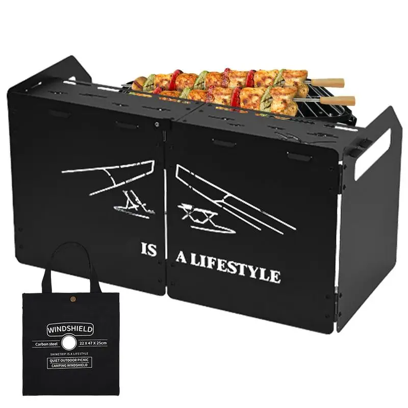 

Camping Stove Windshield 4 Plates Folding Stove Windshield Wind Blocker Lightweight Wind Blocker Outdoor Picnic Cooker Stove