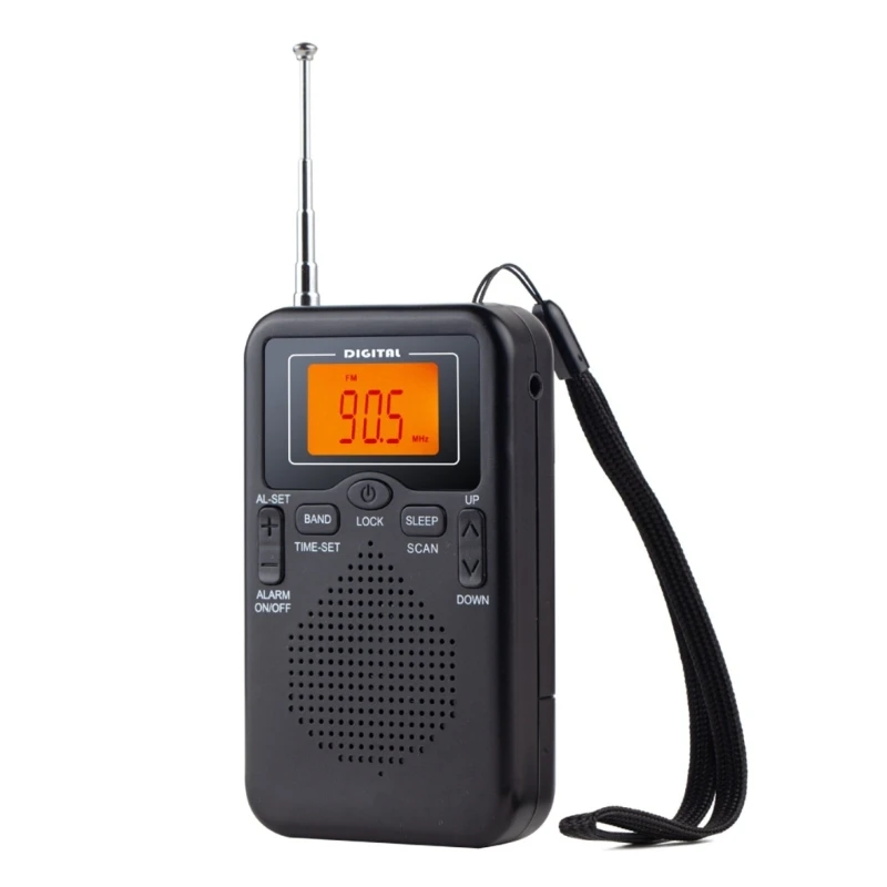 대형 LCD 화면 디지털 알람 시계 라디오로 작동되는 뛰어난 수신 배터리를 갖춘 M5TD FM 휴대용 라디오