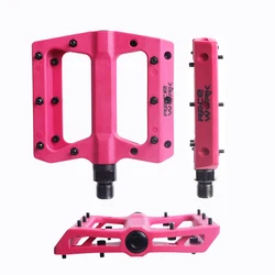 RACEWORK Lightweight Nylon Fiber Mountain Bike Pedals - Durable & Abrasion-Resistant (Pink)