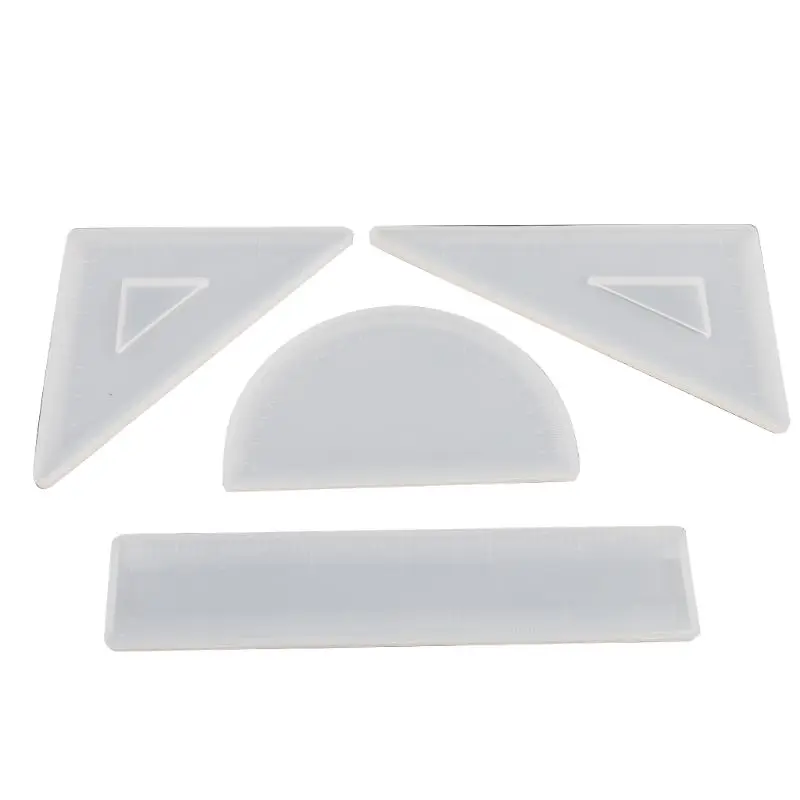 4 Shapes Silicone Resin Ruler Molds for Crafting