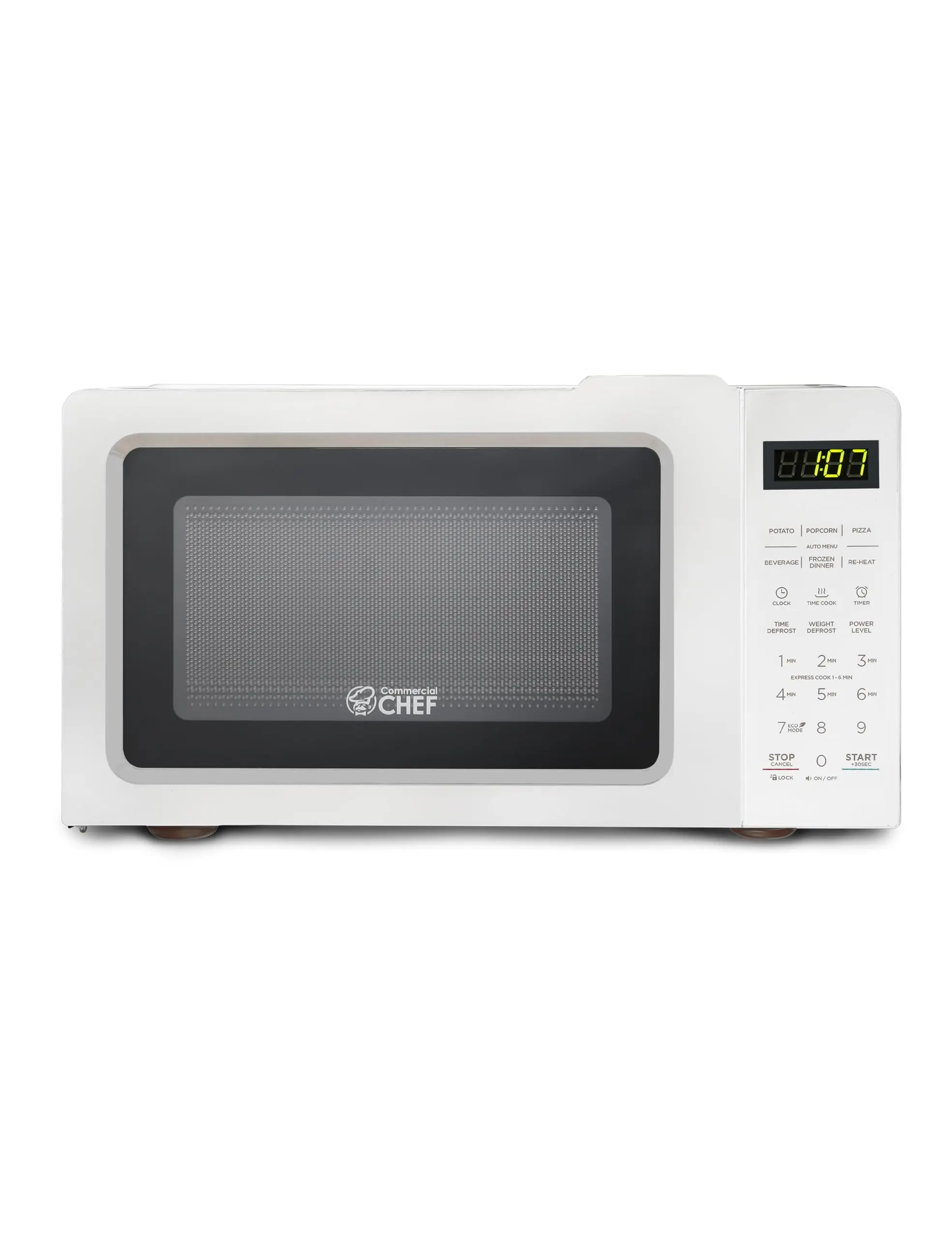 700W Countertop Microwave up to 99 Minute Timer and Digital Display, Small Microwave with Pull Handle, White glamglow набор get unready with me 3 minute oxygen facial