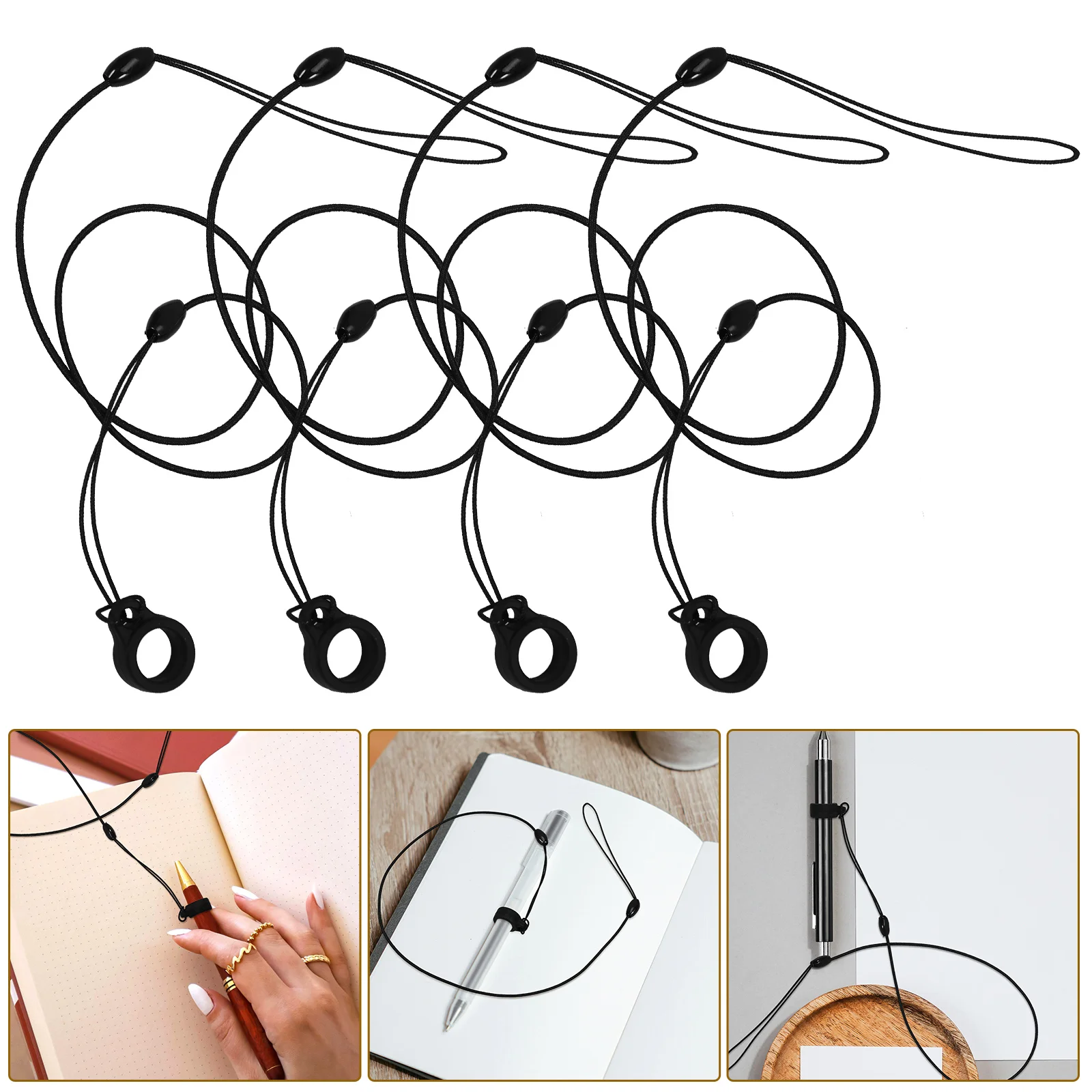 

10 Pcs Mini Signature Pen Elastic Cord Anti Lost Lanyards Nylon Retractable Hanging Security Cords