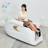 Lit de lavage de cheveux entièrement automatique pour salon de coiffure, mobilier commercial haut de gamme, design luxueux pour barbier, qualité supérieure, ergonomique 2