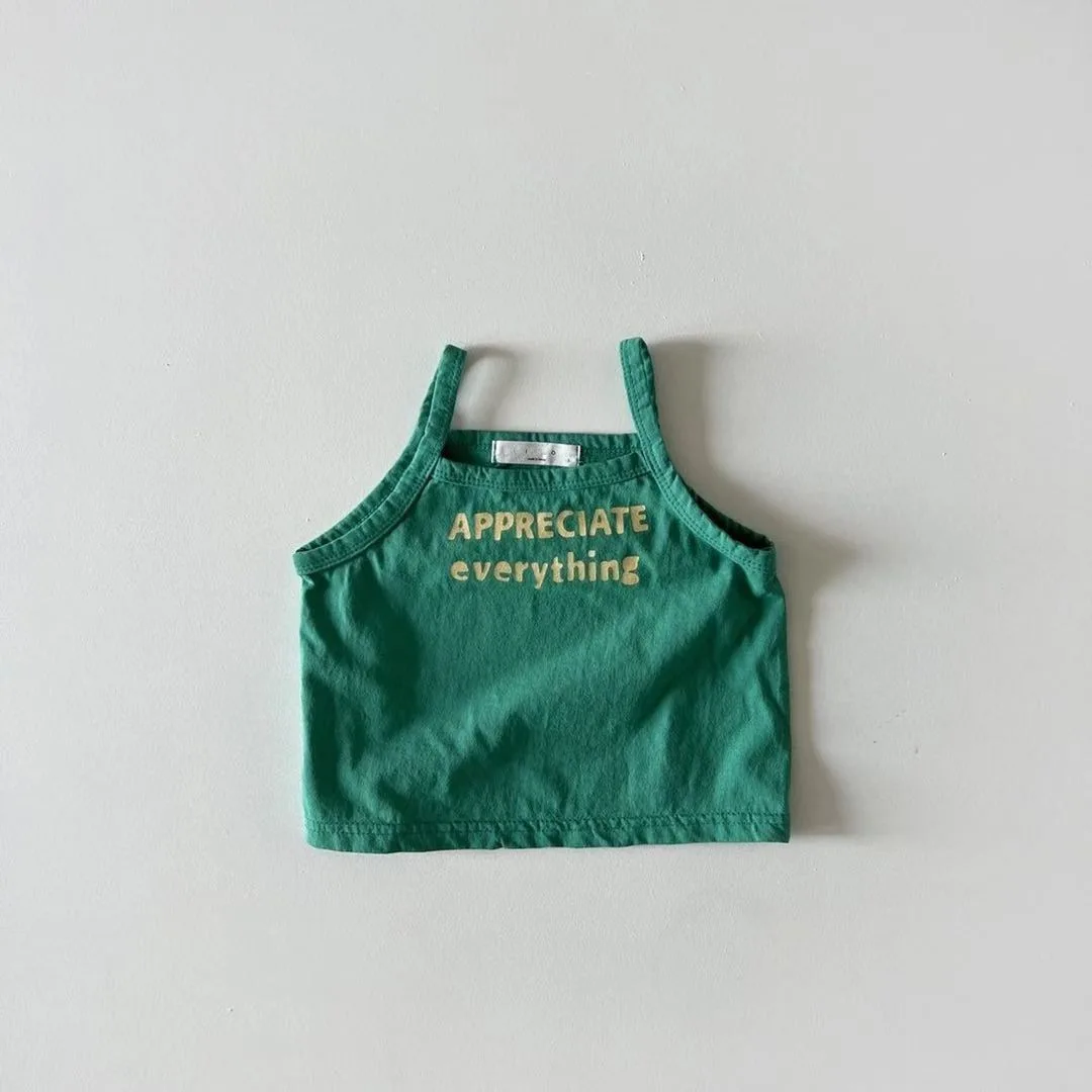 Baby Summer Sleeveless T Shirts Infant Girl Fashion Letter Print Sling Vest Toddler Boy Cotton T Shirt Kids Tee Tops kids t shirts
