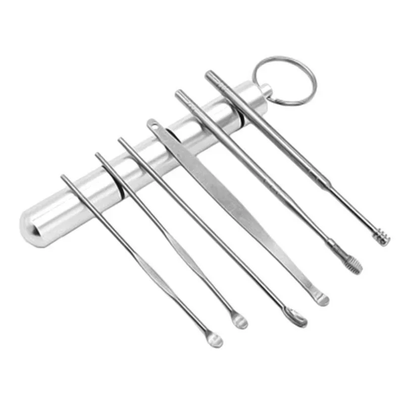 6pcs Ear Wax Remover Ear Cleaning Kit Pick Earpick Cleaner Spoon Care Clean Tool for Baby Adults Care Set