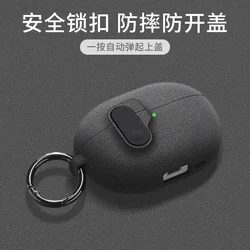 Luxury Shockproof Wireless Earphone Case with Hook for Huawei FreeBuds Pro4 (Black velvet)