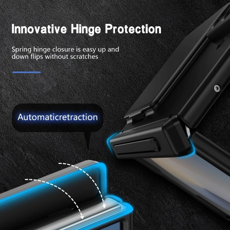 Premium Card Holder Hinge Protection Case with Stand, Pen, and Screen Protector