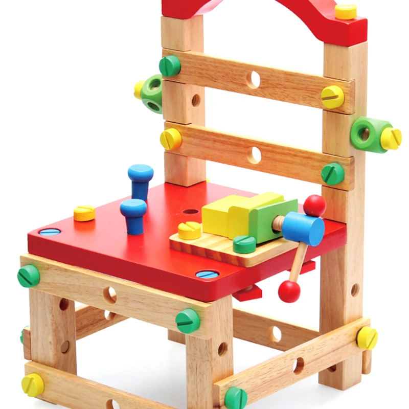 

Children's Multifunctional Nut Assembly and Disassembly Work Chair Detachable Screw Boy Intelligence Hands-on Educational Toy