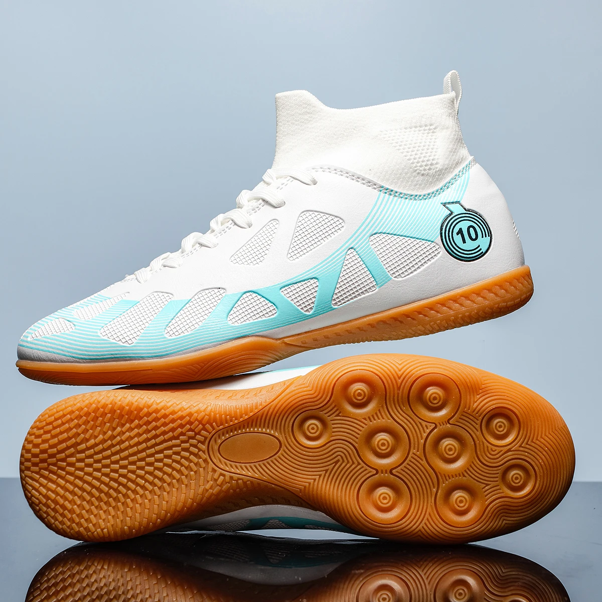 Men's High-Top Indoor Football Training Shoes - Wear-Resistant & Non-Slip
