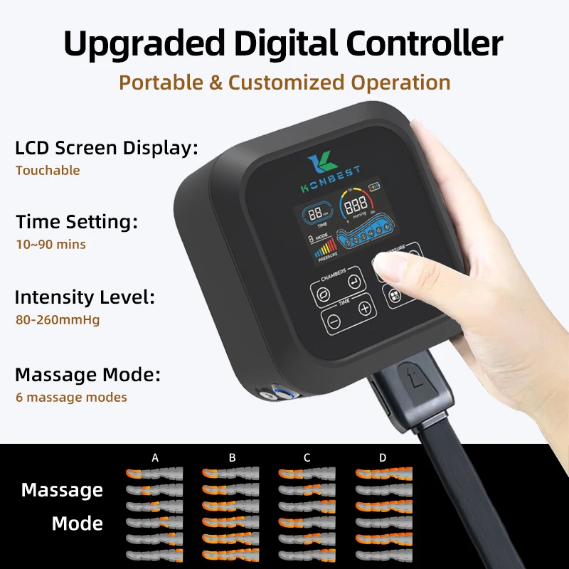 공기압축 시스템 발 및 다리 마사지 회복 압박 부츠 혈액순환 개선 최대 260mmHg