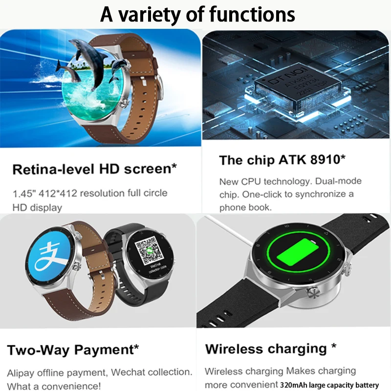 LIGE Ʈ ġ  2022 Ͻ AMOLED 454*454 HD ũ NFC 320mAh  Smartwatch  IOS ȵ̵