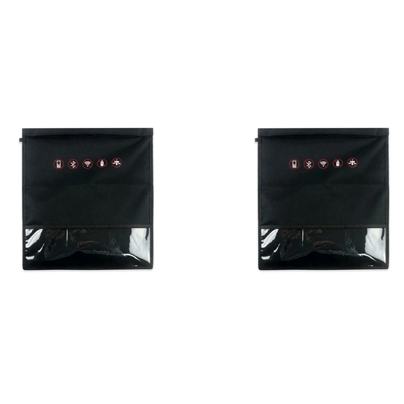 2X Signal Blocker Faraday Bag Signal Blocking Bag Rfid Shielding Bag Shielding Pouch For Wallet Case Id Card/Car Key