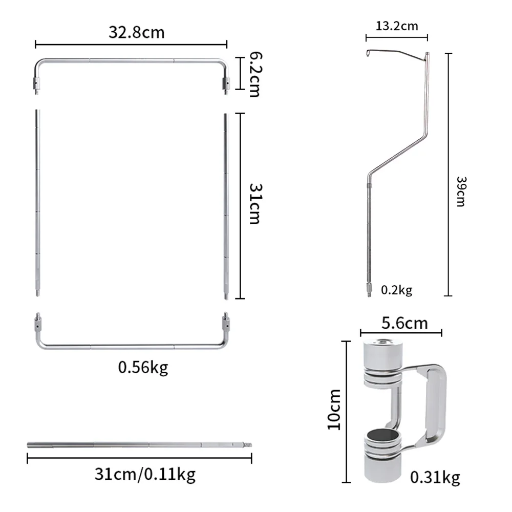 Soomloom Outdoor IGT Table Accessories Portable Expandable Desktop Frame Camping Light Stand Stainless Desktop IGT Accessories igt table accessories