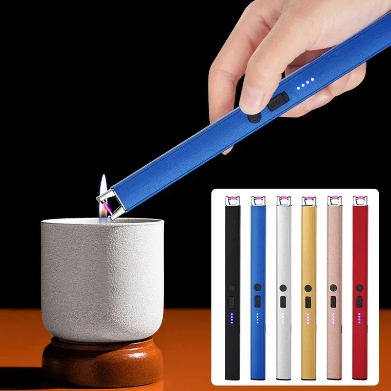 USB Rechargeable Lighter Kitchen Electric Arc Ignition Windproof Pulse Flameless Plasma Ignition Candle Lighters Outdoor BBQ 2
