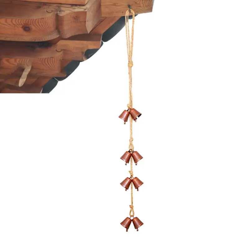 

outdoor bell chimes decorative Gingle Bell Gold bells DIY Handmade Metal Crafts Rope Rustic Farmhouse Door Decor for home party