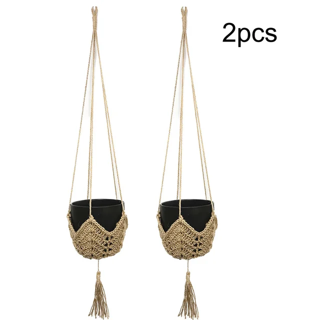 Indoor Planters Hanging Flower Pot Garden Display Bohemian Style Garden Decoration Handmade Weave Design For Space Optimization 5