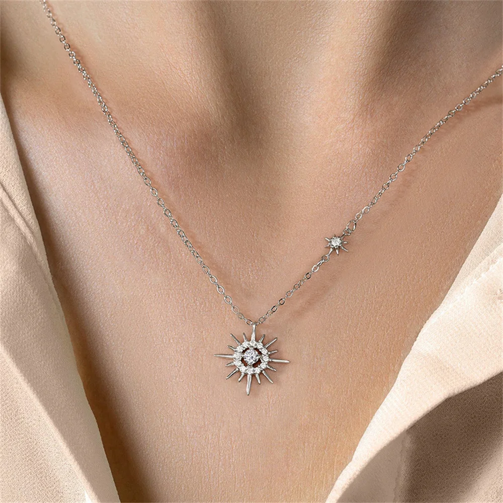 COSYA 0.1CT Moissanite Pendant Necklace For Women Hexagram 925 Sterling Silver Moissanite Diamond Necklaces Fine Jewelry Gift