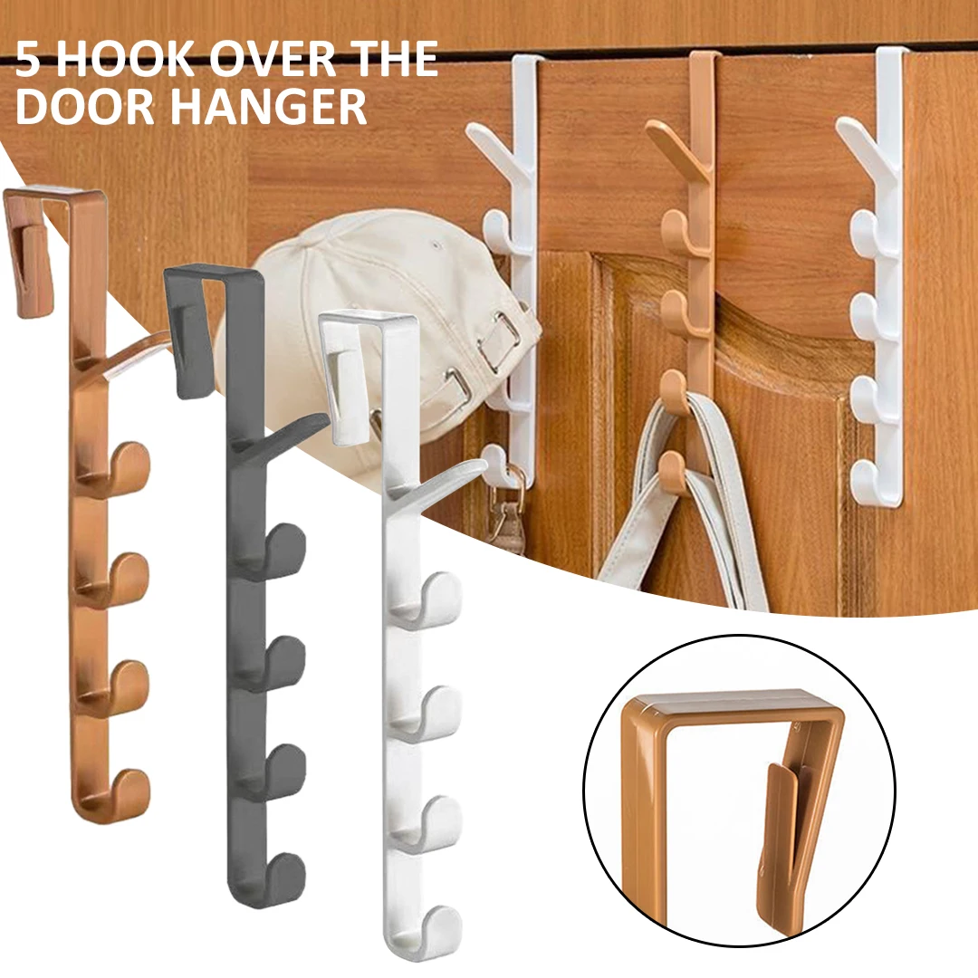 OverTheDoorPlasticRailsHooksShelfBedroomDoorHangerClothes