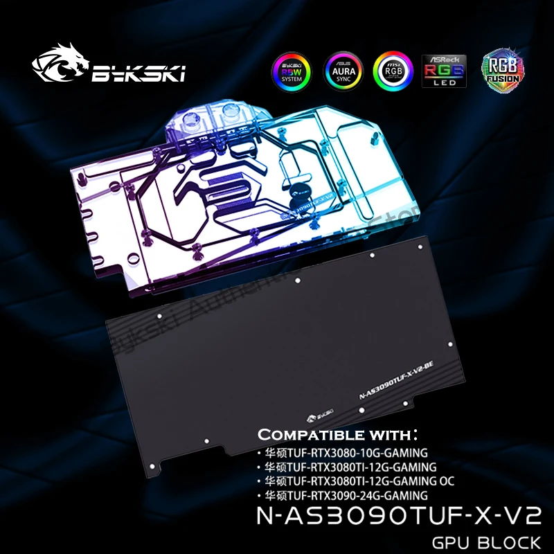 Bykski N-As3090Tuf-X, Blocco Acqua Gpu Copertura Completa Per Asus Tuf Rtx3090/3080/3080Ti Scheda Grafica Di Gioco, Blocco Vga, Dispositivo Di Raffred