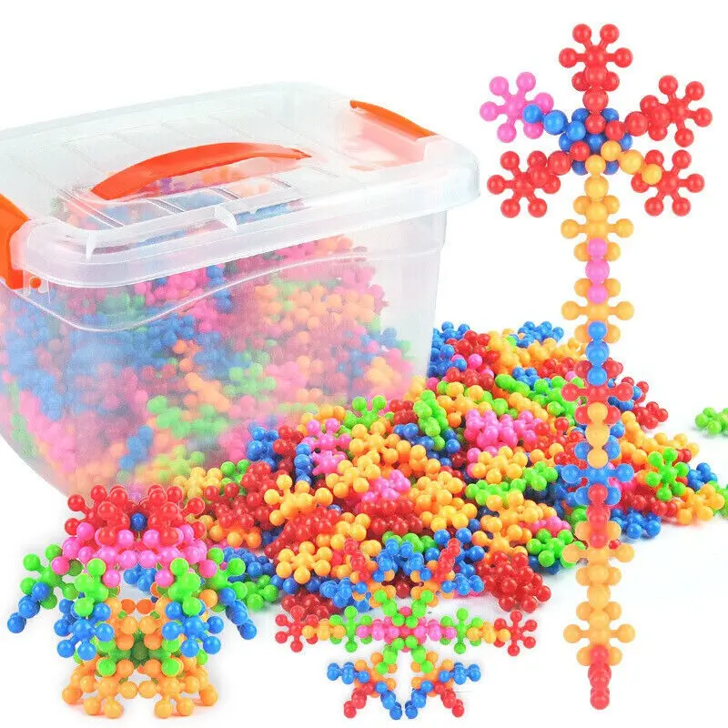 

Plum Blossom Building Blocks Bricks 3D Snowflake Building Blocks Baby Kids Educational Toys DIY Interlocking Puzzle Toys New