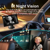 Автомобильный радионяня с видом на заднем сиденье, камера ночного видения с 5-дюймовым экраном, детское автомобильное зеркало для малышей — изображение 2