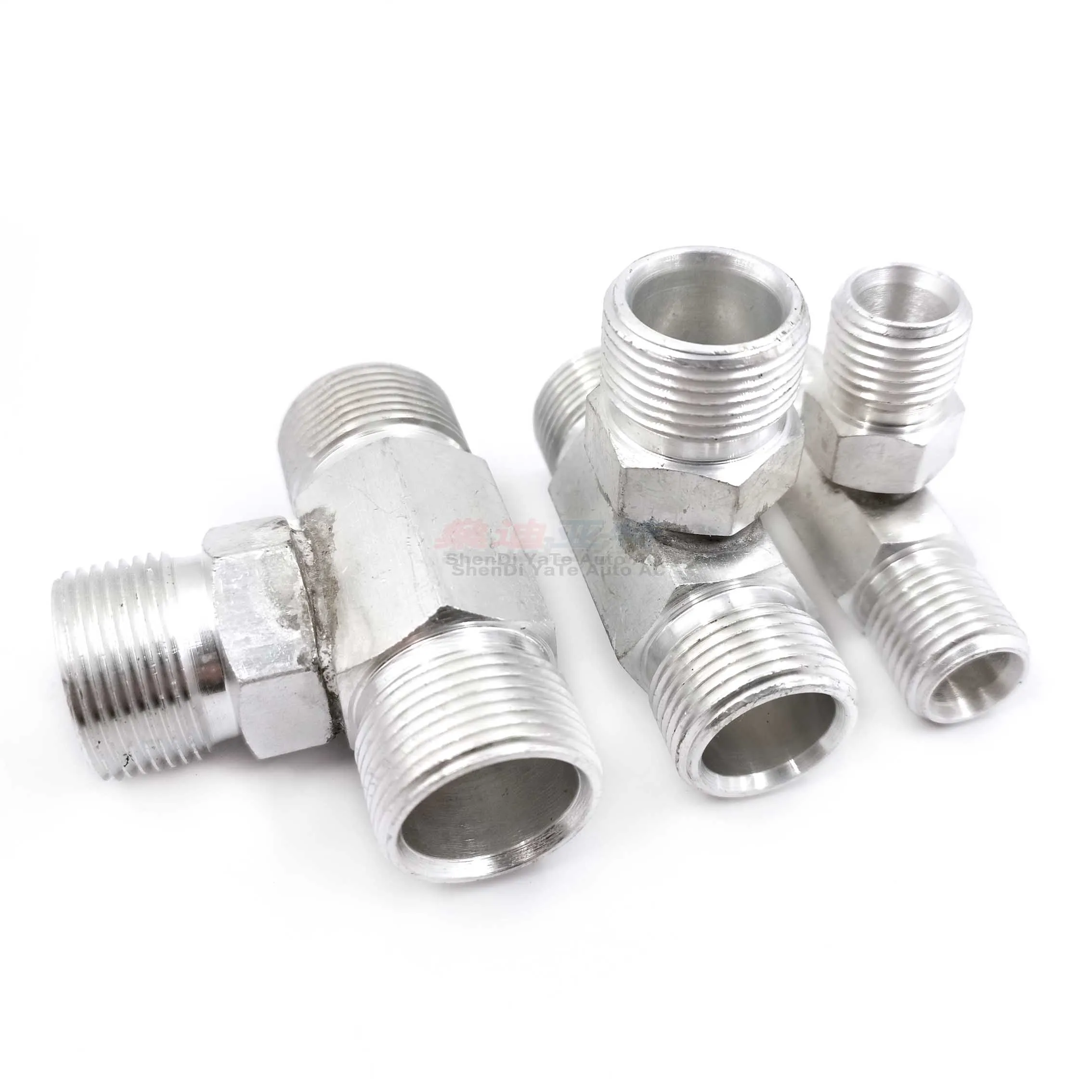 R134a #6 #8 #10 A/C Pipe Hose Connector Fixture Aluminum Kit Outer Silk Tee Joint Clamp