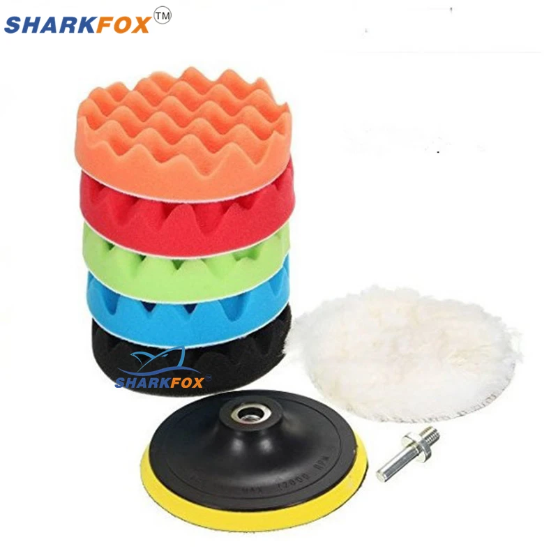 Sharkfox 3-7 inch car polishing pad sponge waxing clean polisher drill wheel removes scratches car repair car polishing pad,car polish pad,car polishing sponge,polishing sponge set